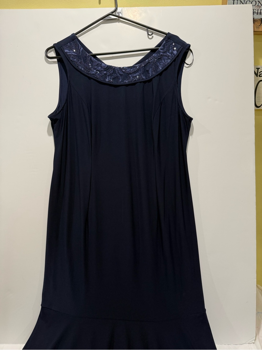 Sleeveless Navy formal dress with jacket